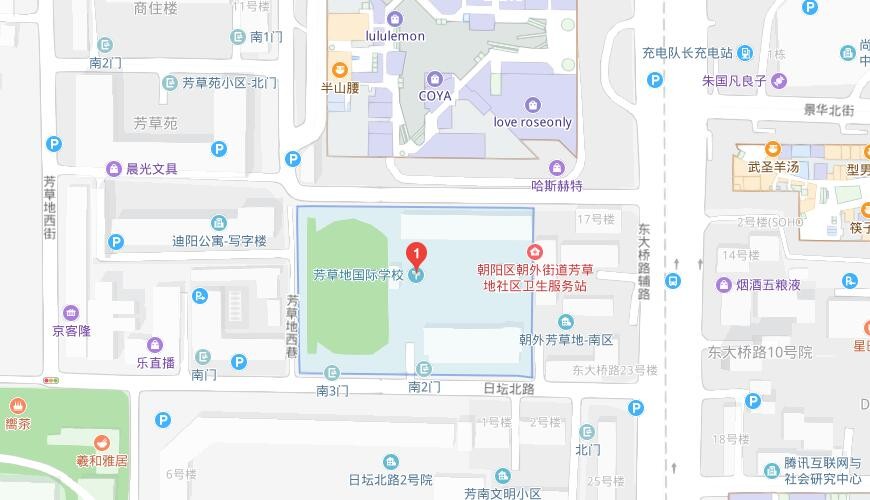 北京市朝阳区芳草地国际学校地图图片