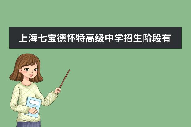 上海七宝德怀特高级中学招生阶段有哪个？