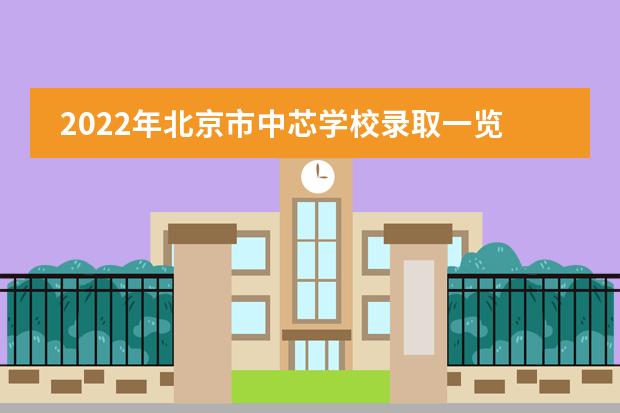 2022年北京市中芯学校录取一览表