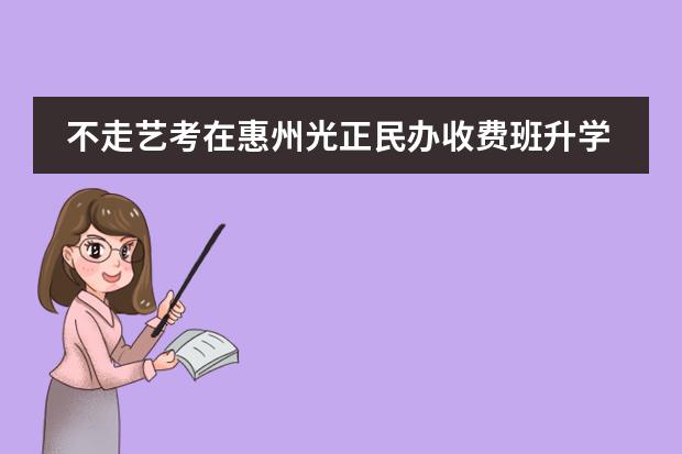 不走艺考在惠州光正民办收费班升学率高吗